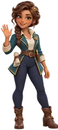 Mira, the kingdom’s builder, waving hello.